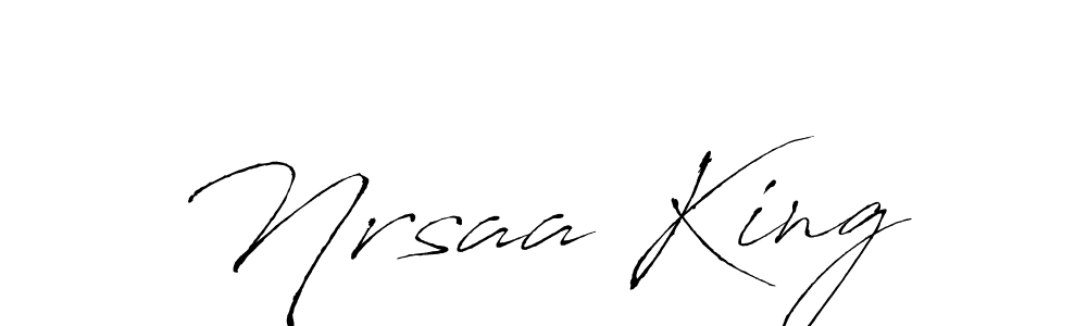 How to make Nrsaa King name signature. Use Antro_Vectra style for creating short signs online. This is the latest handwritten sign. Nrsaa King signature style 6 images and pictures png