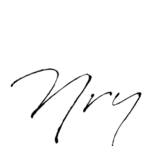 Nry stylish signature style. Best Handwritten Sign (Antro_Vectra) for my name. Handwritten Signature Collection Ideas for my name Nry. Nry signature style 6 images and pictures png