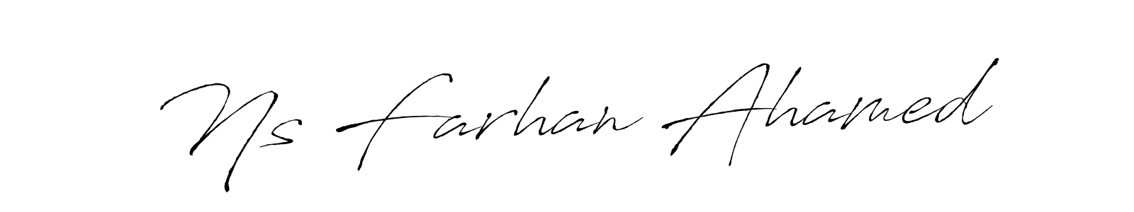 Ns Farhan Ahamed stylish signature style. Best Handwritten Sign (Antro_Vectra) for my name. Handwritten Signature Collection Ideas for my name Ns Farhan Ahamed. Ns Farhan Ahamed signature style 6 images and pictures png