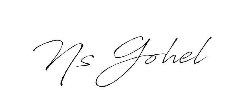 Similarly Antro_Vectra is the best handwritten signature design. Signature creator online .You can use it as an online autograph creator for name Ns Gohel. Ns Gohel signature style 6 images and pictures png