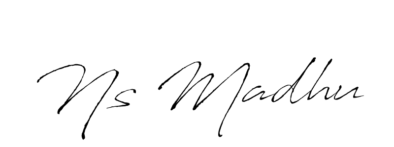 How to make Ns Madhu name signature. Use Antro_Vectra style for creating short signs online. This is the latest handwritten sign. Ns Madhu signature style 6 images and pictures png