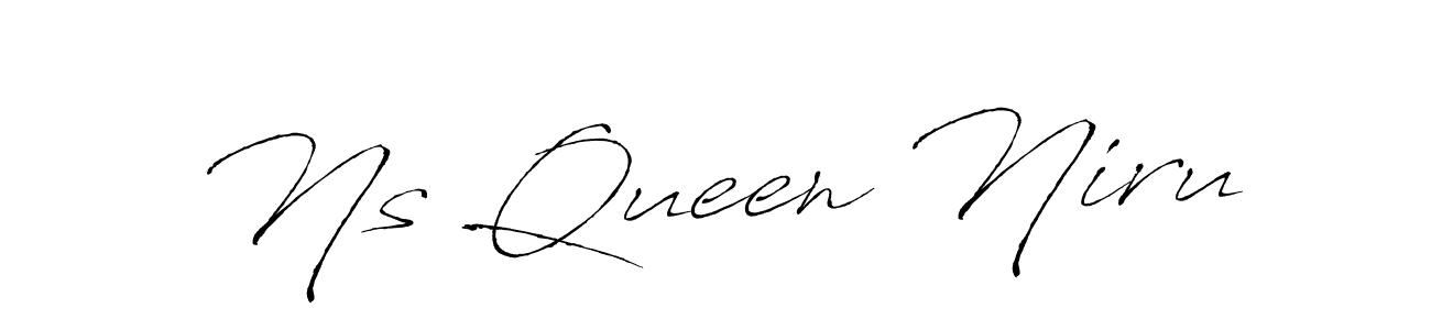 Create a beautiful signature design for name Ns Queen Niru. With this signature (Antro_Vectra) fonts, you can make a handwritten signature for free. Ns Queen Niru signature style 6 images and pictures png