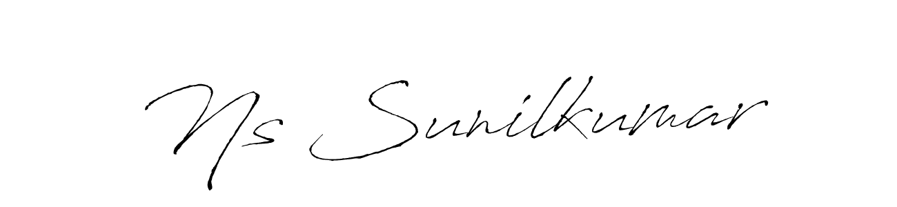 Antro_Vectra is a professional signature style that is perfect for those who want to add a touch of class to their signature. It is also a great choice for those who want to make their signature more unique. Get Ns Sunilkumar name to fancy signature for free. Ns Sunilkumar signature style 6 images and pictures png