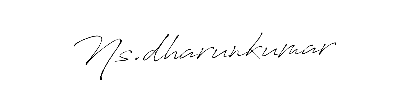 How to make Ns.dharunkumar name signature. Use Antro_Vectra style for creating short signs online. This is the latest handwritten sign. Ns.dharunkumar signature style 6 images and pictures png