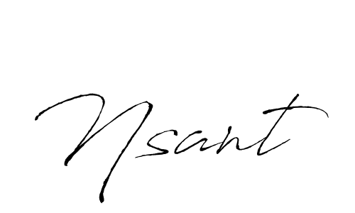 How to make Nsant name signature. Use Antro_Vectra style for creating short signs online. This is the latest handwritten sign. Nsant signature style 6 images and pictures png