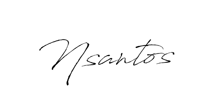 Design your own signature with our free online signature maker. With this signature software, you can create a handwritten (Antro_Vectra) signature for name Nsantos. Nsantos signature style 6 images and pictures png