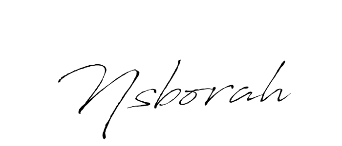 Use a signature maker to create a handwritten signature online. With this signature software, you can design (Antro_Vectra) your own signature for name Nsborah. Nsborah signature style 6 images and pictures png