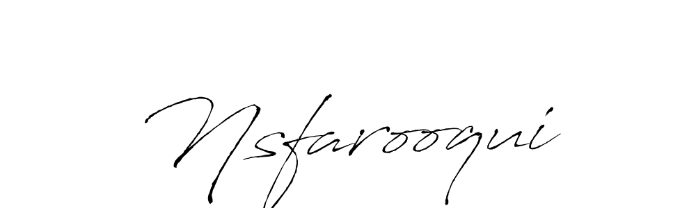 How to make Nsfarooqui name signature. Use Antro_Vectra style for creating short signs online. This is the latest handwritten sign. Nsfarooqui signature style 6 images and pictures png