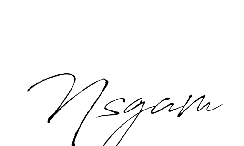 Make a beautiful signature design for name Nsgam. With this signature (Antro_Vectra) style, you can create a handwritten signature for free. Nsgam signature style 6 images and pictures png