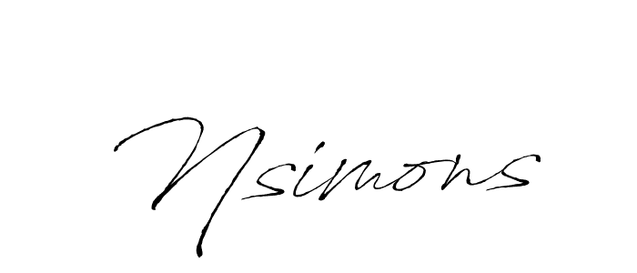 The best way (Antro_Vectra) to make a short signature is to pick only two or three words in your name. The name Nsimons include a total of six letters. For converting this name. Nsimons signature style 6 images and pictures png