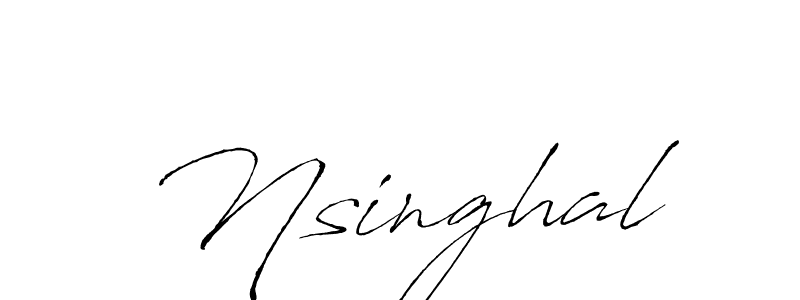 How to make Nsinghal signature? Antro_Vectra is a professional autograph style. Create handwritten signature for Nsinghal name. Nsinghal signature style 6 images and pictures png