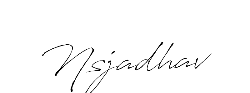 if you are searching for the best signature style for your name Nsjadhav. so please give up your signature search. here we have designed multiple signature styles  using Antro_Vectra. Nsjadhav signature style 6 images and pictures png