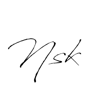 How to make Nsk name signature. Use Antro_Vectra style for creating short signs online. This is the latest handwritten sign. Nsk signature style 6 images and pictures png