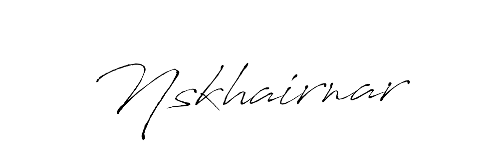 Make a beautiful signature design for name Nskhairnar. With this signature (Antro_Vectra) style, you can create a handwritten signature for free. Nskhairnar signature style 6 images and pictures png
