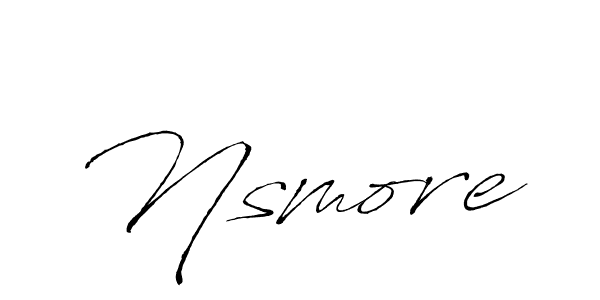 Make a beautiful signature design for name Nsmore. With this signature (Antro_Vectra) style, you can create a handwritten signature for free. Nsmore signature style 6 images and pictures png