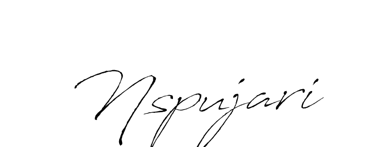 How to make Nspujari name signature. Use Antro_Vectra style for creating short signs online. This is the latest handwritten sign. Nspujari signature style 6 images and pictures png