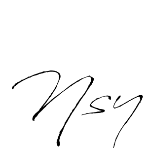 Use a signature maker to create a handwritten signature online. With this signature software, you can design (Antro_Vectra) your own signature for name Nsy. Nsy signature style 6 images and pictures png
