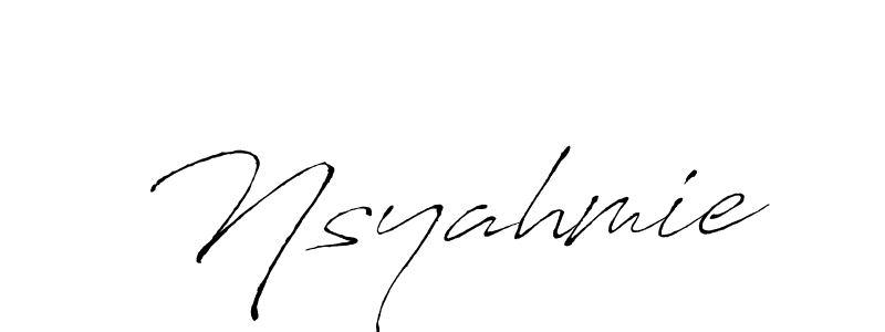 Nsyahmie stylish signature style. Best Handwritten Sign (Antro_Vectra) for my name. Handwritten Signature Collection Ideas for my name Nsyahmie. Nsyahmie signature style 6 images and pictures png