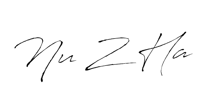 if you are searching for the best signature style for your name Nu Z Ha. so please give up your signature search. here we have designed multiple signature styles  using Antro_Vectra. Nu Z Ha signature style 6 images and pictures png