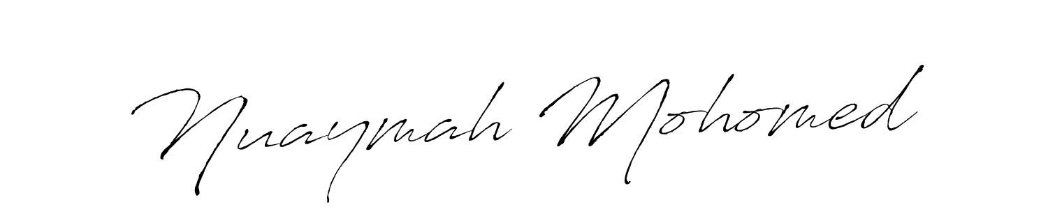 Create a beautiful signature design for name Nuaymah Mohomed. With this signature (Antro_Vectra) fonts, you can make a handwritten signature for free. Nuaymah Mohomed signature style 6 images and pictures png