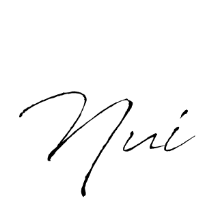 Use a signature maker to create a handwritten signature online. With this signature software, you can design (Antro_Vectra) your own signature for name Nui. Nui signature style 6 images and pictures png