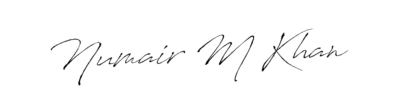 Make a beautiful signature design for name Numair M Khan. With this signature (Antro_Vectra) style, you can create a handwritten signature for free. Numair M Khan signature style 6 images and pictures png