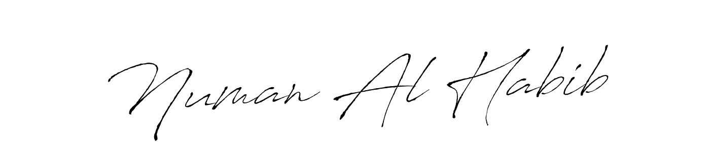 Make a beautiful signature design for name Numan Al Habib. With this signature (Antro_Vectra) style, you can create a handwritten signature for free. Numan Al Habib signature style 6 images and pictures png