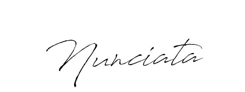 Use a signature maker to create a handwritten signature online. With this signature software, you can design (Antro_Vectra) your own signature for name Nunciata. Nunciata signature style 6 images and pictures png