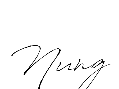 Make a beautiful signature design for name Nung. With this signature (Antro_Vectra) style, you can create a handwritten signature for free. Nung signature style 6 images and pictures png