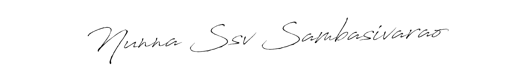 This is the best signature style for the Nunna Ssv Sambasivarao name. Also you like these signature font (Antro_Vectra). Mix name signature. Nunna Ssv Sambasivarao signature style 6 images and pictures png