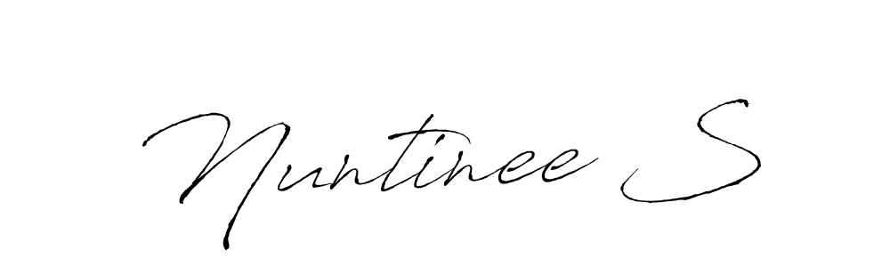 This is the best signature style for the Nuntinee S name. Also you like these signature font (Antro_Vectra). Mix name signature. Nuntinee S signature style 6 images and pictures png