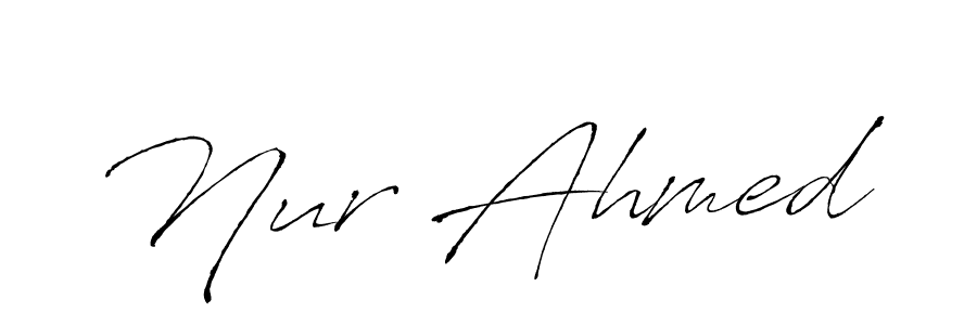 The best way (Antro_Vectra) to make a short signature is to pick only two or three words in your name. The name Nur Ahmed include a total of six letters. For converting this name. Nur Ahmed signature style 6 images and pictures png