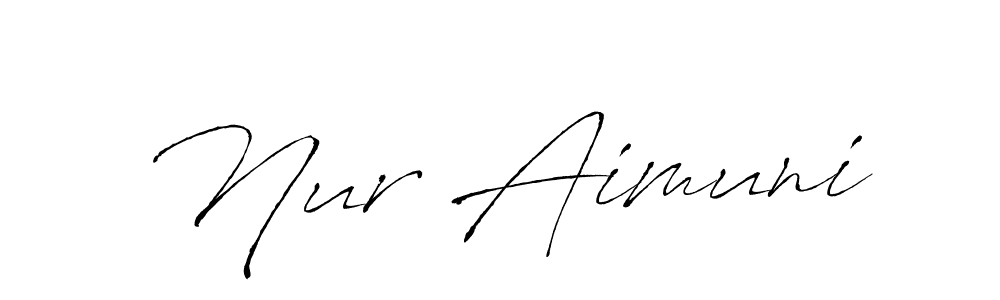 You can use this online signature creator to create a handwritten signature for the name Nur Aimuni. This is the best online autograph maker. Nur Aimuni signature style 6 images and pictures png