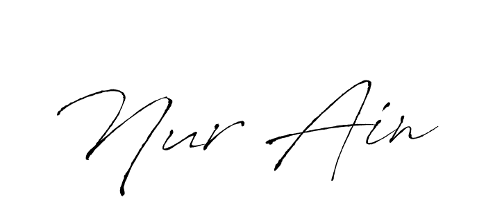 Design your own signature with our free online signature maker. With this signature software, you can create a handwritten (Antro_Vectra) signature for name Nur Ain. Nur Ain signature style 6 images and pictures png