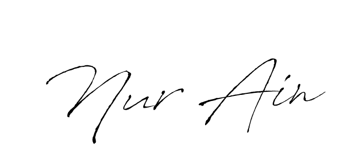 Design your own signature with our free online signature maker. With this signature software, you can create a handwritten (Antro_Vectra) signature for name Nur Ain. Nur Ain signature style 6 images and pictures png