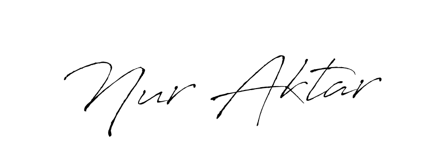 How to make Nur Aktar name signature. Use Antro_Vectra style for creating short signs online. This is the latest handwritten sign. Nur Aktar signature style 6 images and pictures png