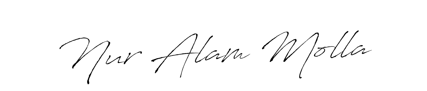 Make a beautiful signature design for name Nur Alam Molla. With this signature (Antro_Vectra) style, you can create a handwritten signature for free. Nur Alam Molla signature style 6 images and pictures png