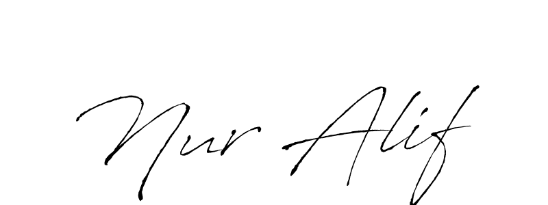 Nur Alif stylish signature style. Best Handwritten Sign (Antro_Vectra) for my name. Handwritten Signature Collection Ideas for my name Nur Alif. Nur Alif signature style 6 images and pictures png