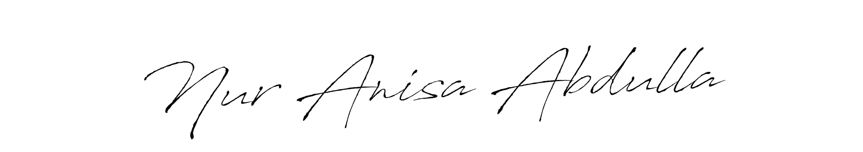 How to make Nur Anisa Abdulla name signature. Use Antro_Vectra style for creating short signs online. This is the latest handwritten sign. Nur Anisa Abdulla signature style 6 images and pictures png
