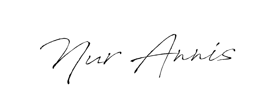 Make a beautiful signature design for name Nur Annis. With this signature (Antro_Vectra) style, you can create a handwritten signature for free. Nur Annis signature style 6 images and pictures png