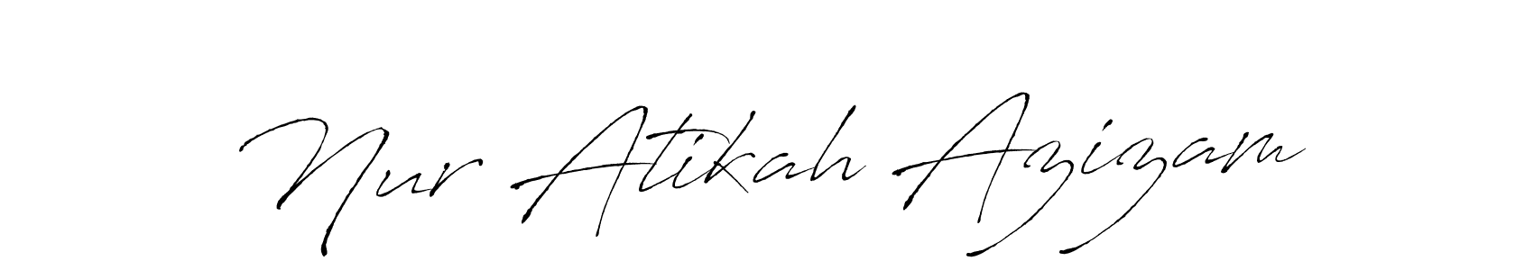 The best way (Antro_Vectra) to make a short signature is to pick only two or three words in your name. The name Nur Atikah Azizam include a total of six letters. For converting this name. Nur Atikah Azizam signature style 6 images and pictures png