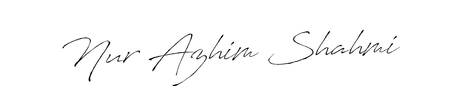 Also we have Nur Azhim Shahmi name is the best signature style. Create professional handwritten signature collection using Antro_Vectra autograph style. Nur Azhim Shahmi signature style 6 images and pictures png