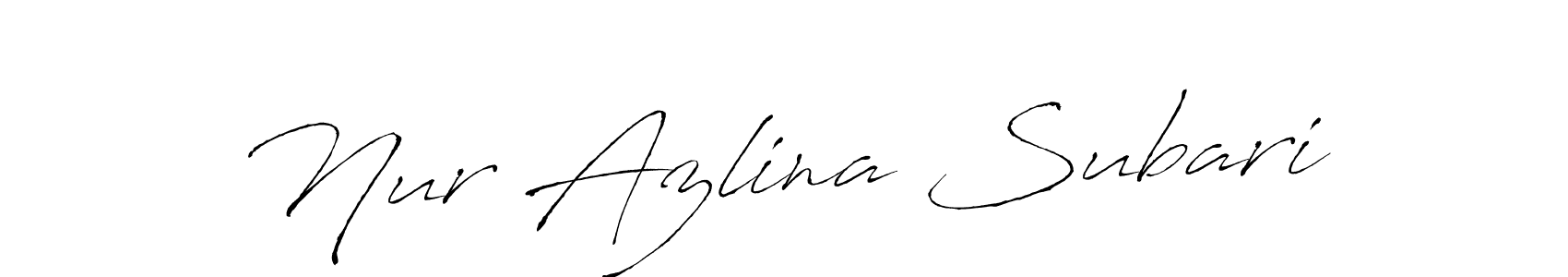 Antro_Vectra is a professional signature style that is perfect for those who want to add a touch of class to their signature. It is also a great choice for those who want to make their signature more unique. Get Nur Azlina Subari name to fancy signature for free. Nur Azlina Subari signature style 6 images and pictures png