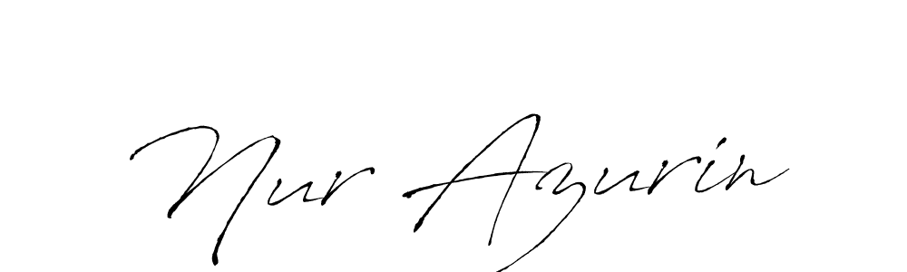 How to make Nur Azurin name signature. Use Antro_Vectra style for creating short signs online. This is the latest handwritten sign. Nur Azurin signature style 6 images and pictures png