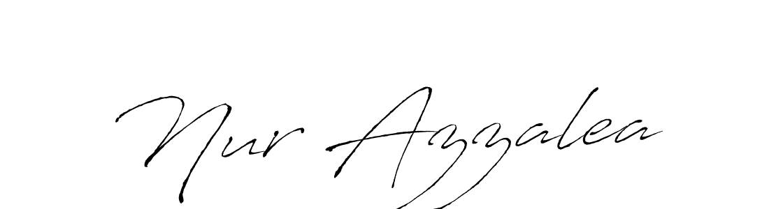 How to make Nur Azzalea name signature. Use Antro_Vectra style for creating short signs online. This is the latest handwritten sign. Nur Azzalea signature style 6 images and pictures png