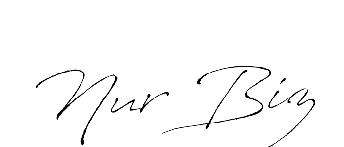 How to make Nur Biz name signature. Use Antro_Vectra style for creating short signs online. This is the latest handwritten sign. Nur Biz signature style 6 images and pictures png