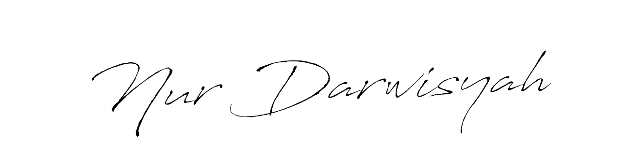 How to make Nur Darwisyah name signature. Use Antro_Vectra style for creating short signs online. This is the latest handwritten sign. Nur Darwisyah signature style 6 images and pictures png