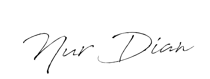 Make a beautiful signature design for name Nur Dian. With this signature (Antro_Vectra) style, you can create a handwritten signature for free. Nur Dian signature style 6 images and pictures png