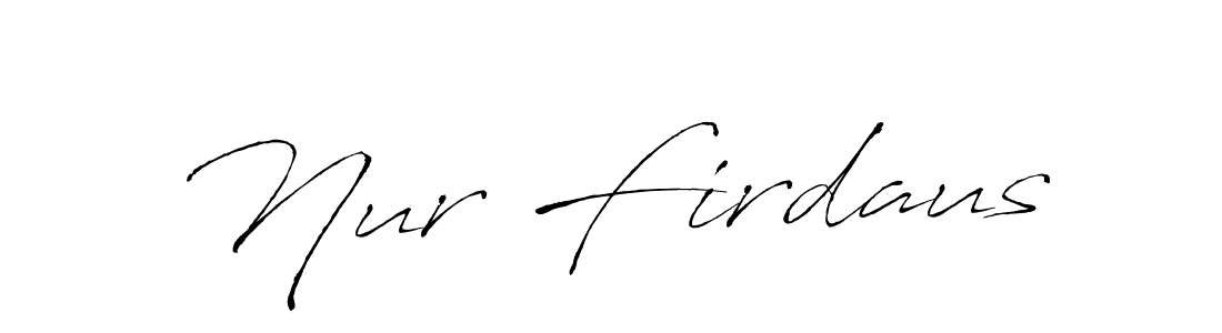 Use a signature maker to create a handwritten signature online. With this signature software, you can design (Antro_Vectra) your own signature for name Nur Firdaus. Nur Firdaus signature style 6 images and pictures png