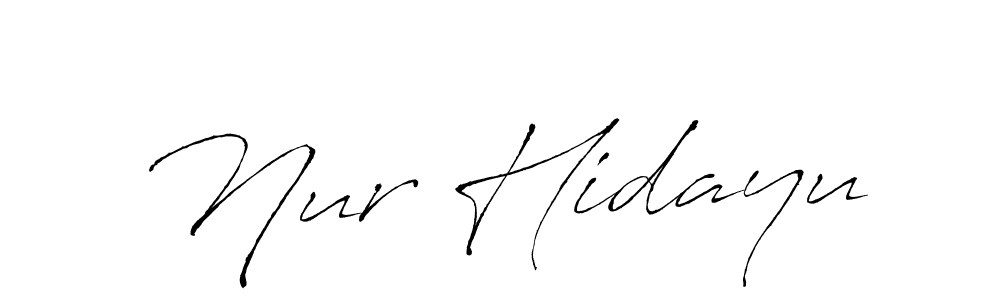 Create a beautiful signature design for name Nur Hidayu. With this signature (Antro_Vectra) fonts, you can make a handwritten signature for free. Nur Hidayu signature style 6 images and pictures png